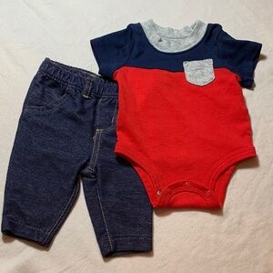 Carter's Navy and Red Baby Outfit